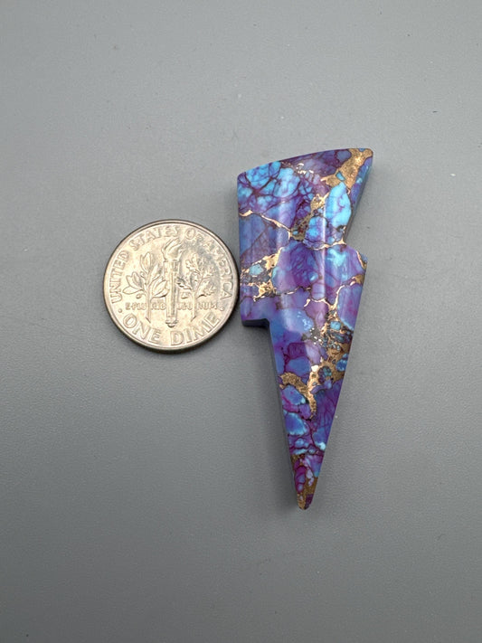 Mohave Purple Kingman Turquoise Lightning Bolt Cabochon