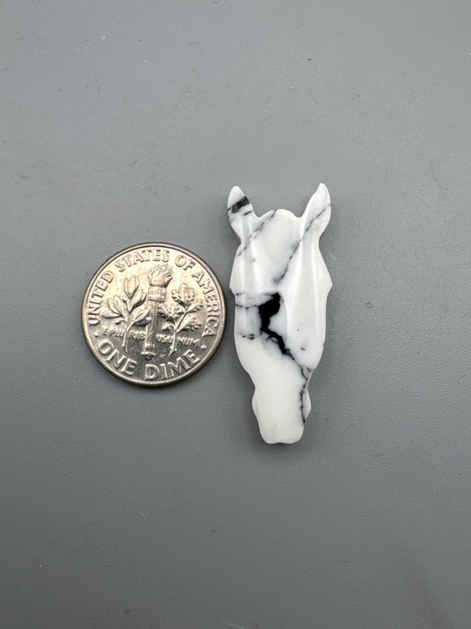 Black/White. Cabochon Horse Head (reconstructed)