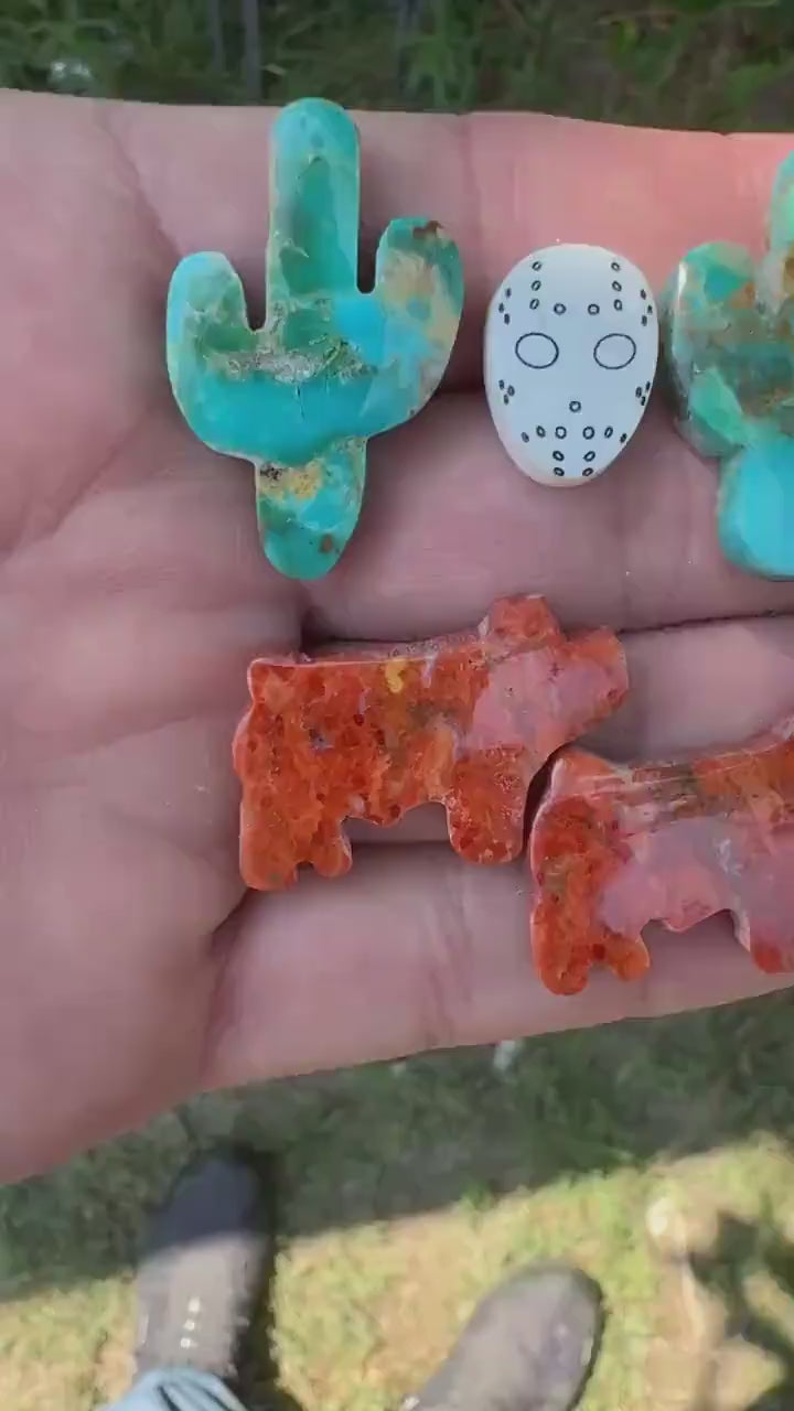 Kingman Turquoise Cactus Cabochon