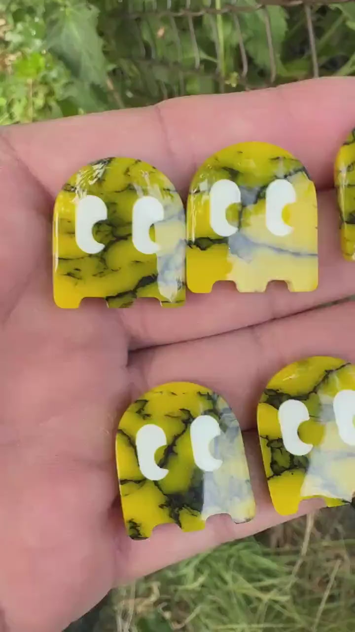 Yellow/Black Ghost Cabochon   (reconstructed) stone