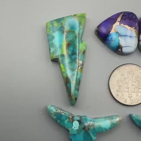Kingman Turquoise  lightning bolt Cabochon