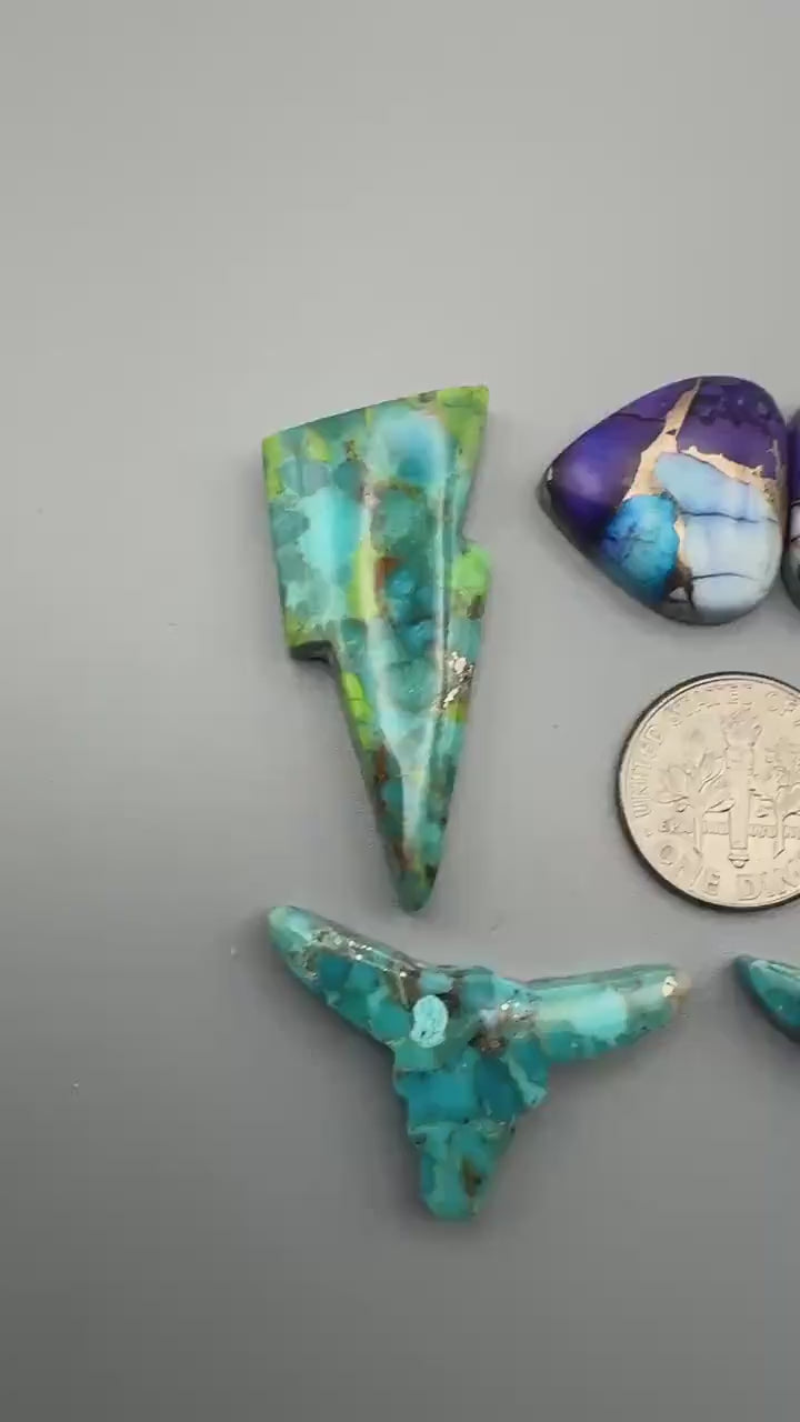 Kingman Turquoise  lightning bolt Cabochon