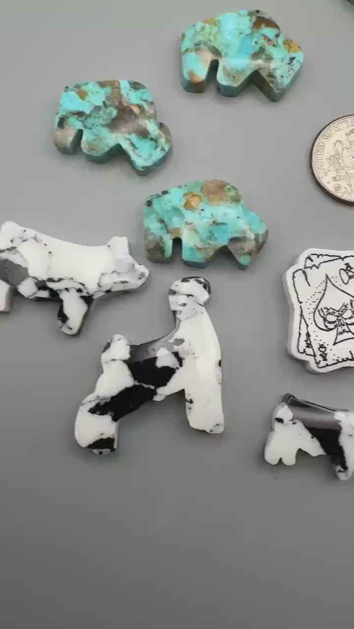 White. Scrimshaw Cabochon (reconstructed)