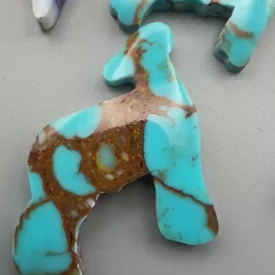Blue/Blown Matrix. Cabochon  sheep (reconstructed) Turquoise