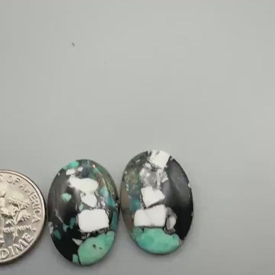 White Buffalo Turquoise Cabochon set