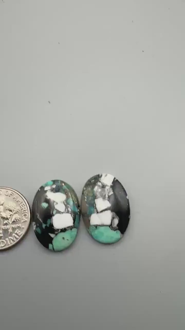 White Buffalo Turquoise Cabochon set