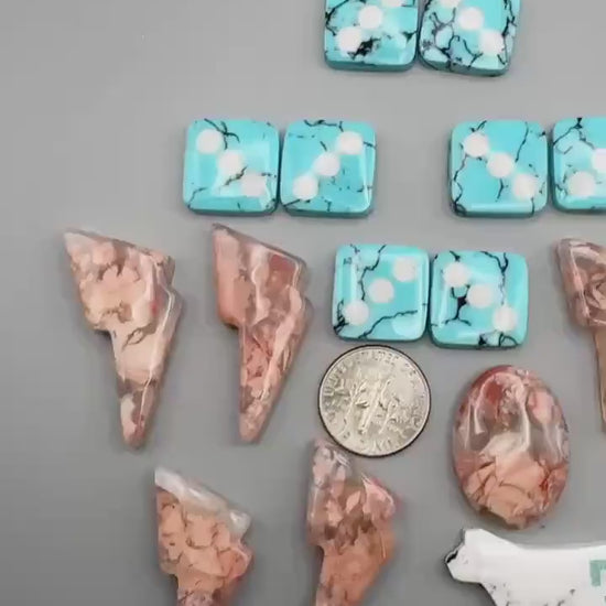 Cotton Candy Agate Lightning Bolt Cabochon