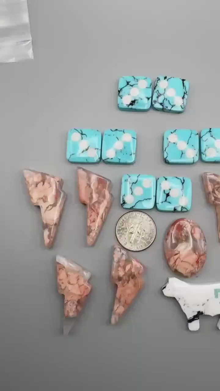 Cotton Candy Agate Lightning Bolt Cabochon