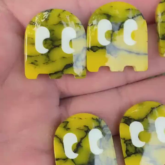 Yellow/Black Ghost Cabochon   (reconstructed) stone
