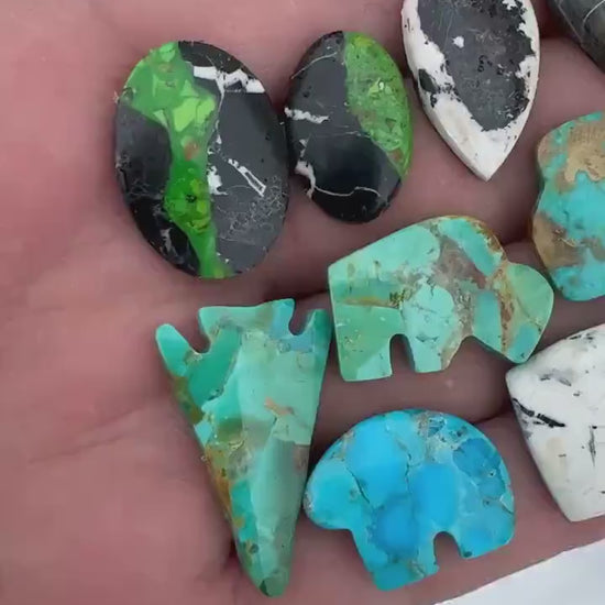 Kingman Turquoise Squiggly Cabochon