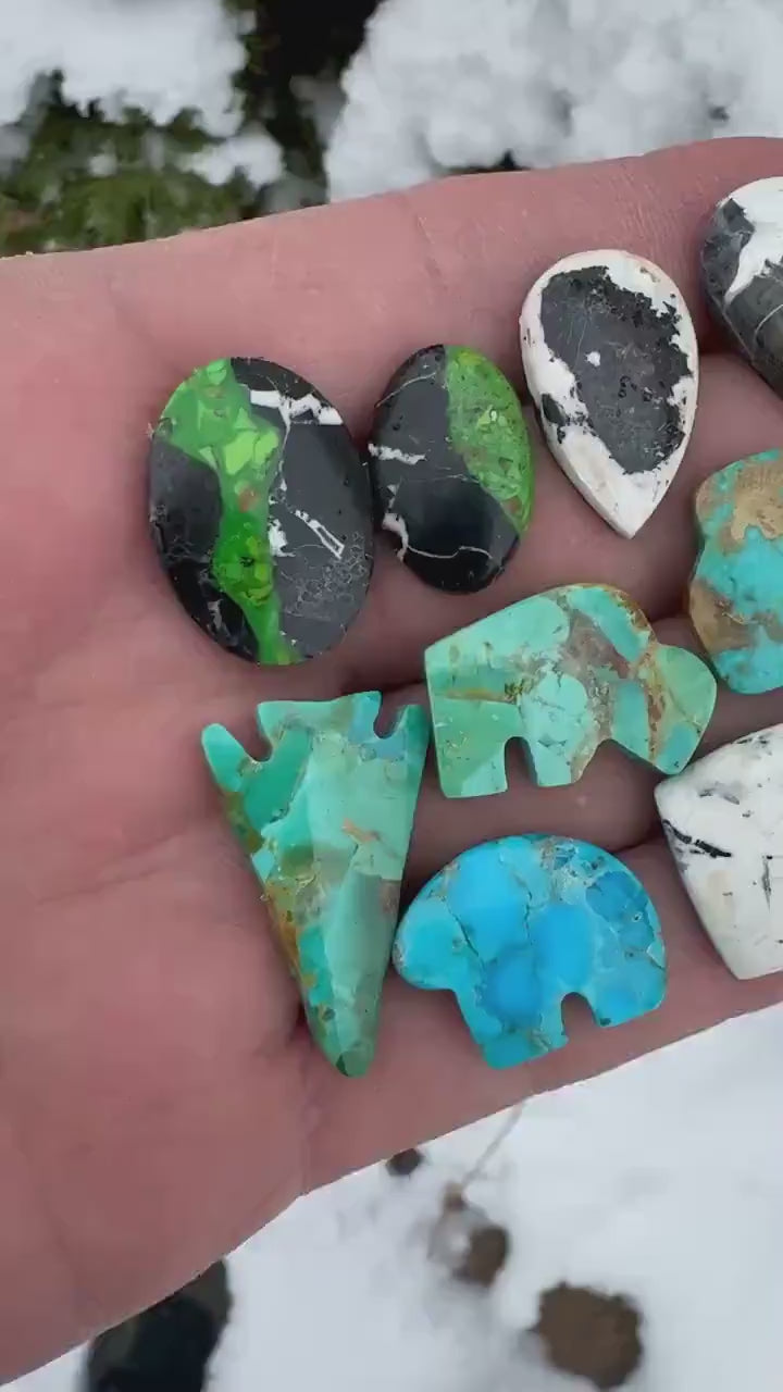 Kingman Turquoise Squiggly Cabochon