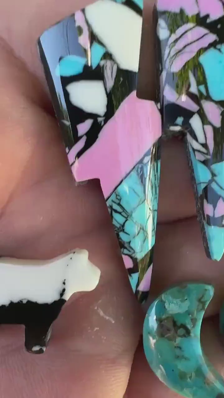 Kingman Turquoise Cabochon Moon