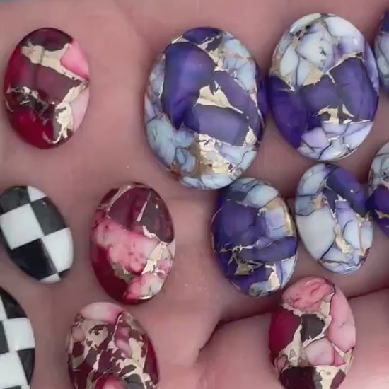 Purple Buffalo And Bronze  Cabochon Dolomite