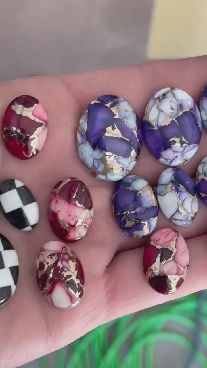 Purple Buffalo And Bronze  Cabochon Dolomite