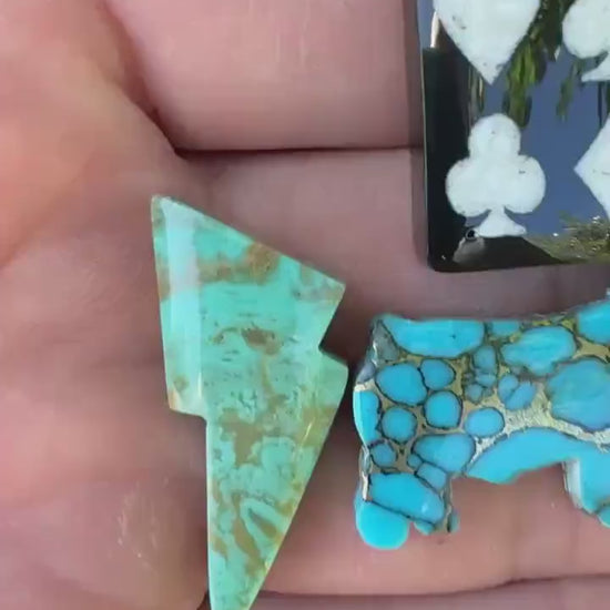Kingman Turquoise  lightning bolt Cabochon