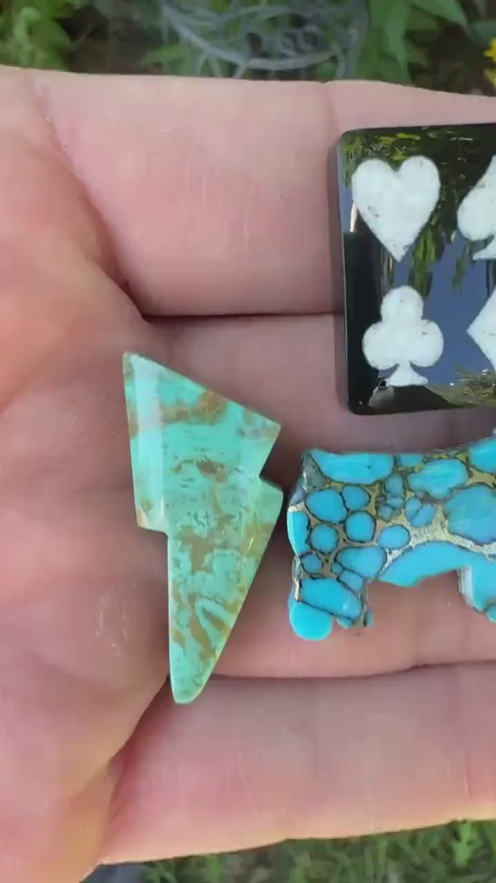 Kingman Turquoise  lightning bolt Cabochon