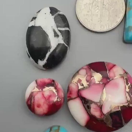 Kingman Turquoise intarsia cabochon