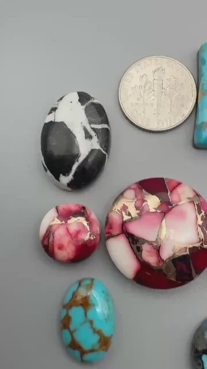 Kingman Turquoise intarsia cabochon