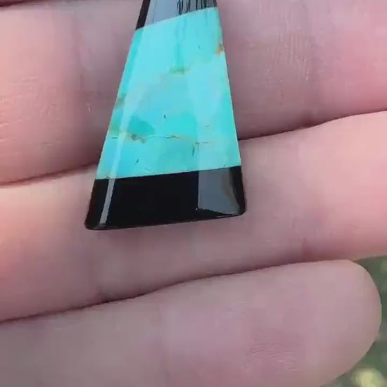 Kingman Turquoise intarsia Cabochon