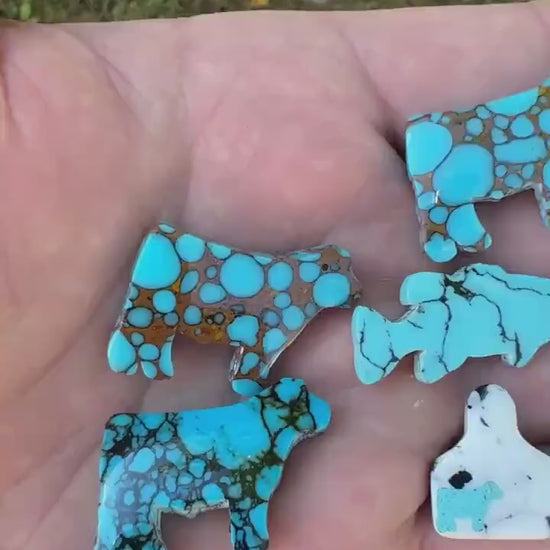Blue/Black Matrix. luchador mask inlay Cabochon  (reconstructed) stone