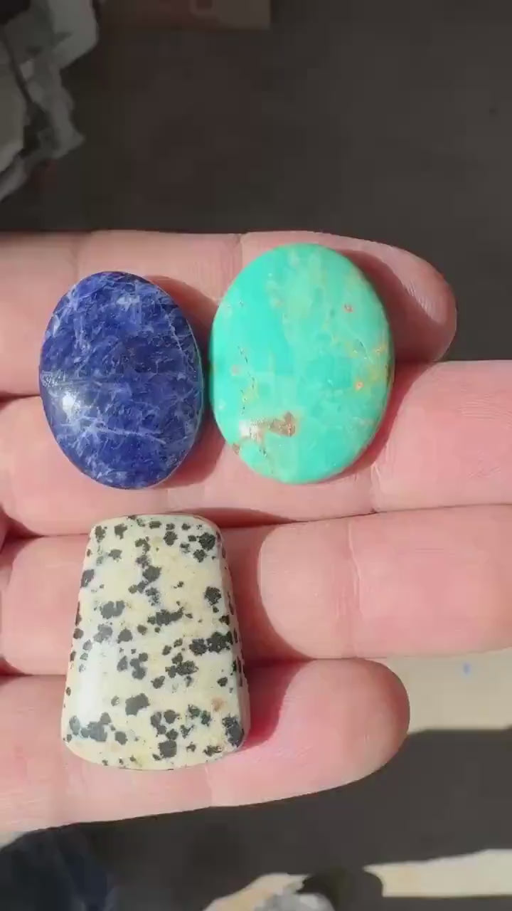 Natural sodalite Cabochon Lightning bolt